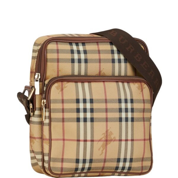 1 0152043 2 Burberry Nova Check Shadow Horse Shoulder Bag Beige Brown