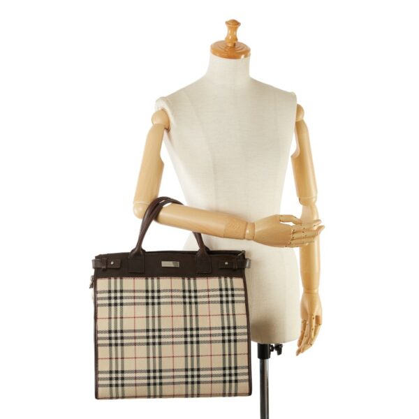 1 0152103 9 Burberry Nova Check Tote Bag Beige Brown