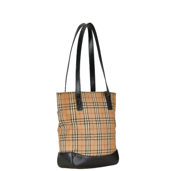 1 0153292 2 Burberry Nova Check Shadow Horse Tote Bag Beige Black