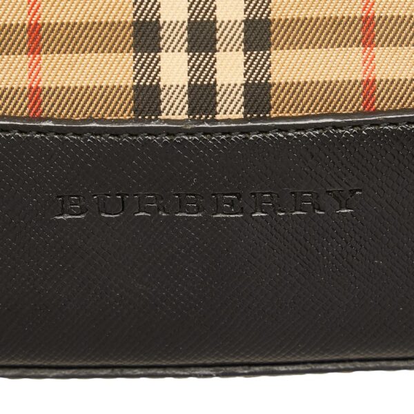 1 0153292 8 Burberry Nova Check Shadow Horse Tote Bag Beige Black