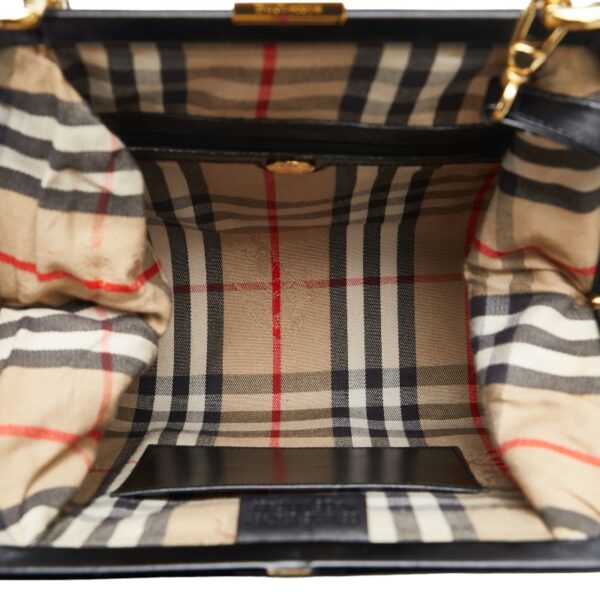 1 0154823 7 Burberry Nova Check Shadow Horse Shoulder Bag 2Way Black