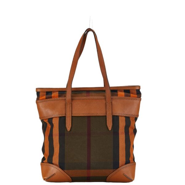 1 0155512 3 Burberry Check Tote Bag Brown Multicolor