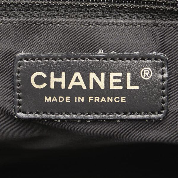 1 0155702 7 Chanel Line Tote MM Tote Bag Nylon Black