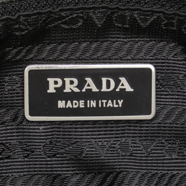 1 0155960 7 Prada Triangle Plate Nylon Tote Bag Black