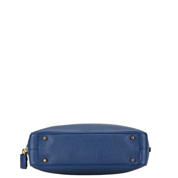 1 0155997 4 Prada Triangle Plate Saffiano Tote Bag Blue