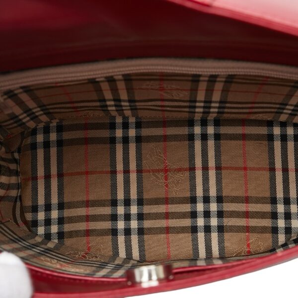 1 0156052 5 Burberry Nova Check Shadow Horse Crossbody Shoulder Bag Red Beige