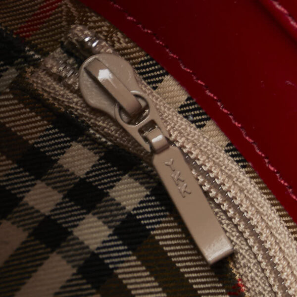 1 0156052 6 Burberry Nova Check Shadow Horse Crossbody Shoulder Bag Red Beige