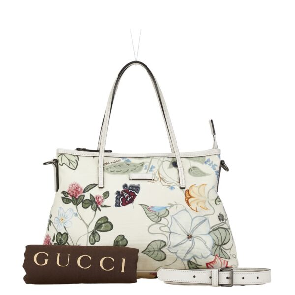 1 0156152 1 Gucci Flora 2WAY Handbag Ivory