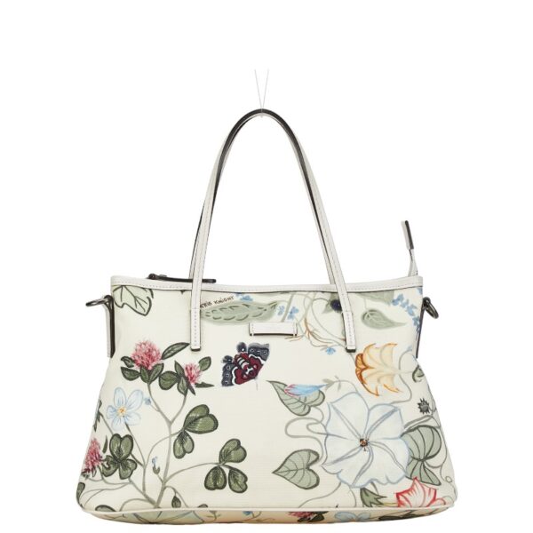 1 0156152 2 Gucci Flora 2WAY Handbag Ivory