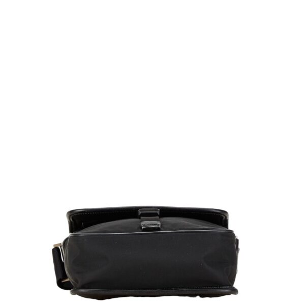 1 0156696 4 Prada Triangle Plate Nylon Crossbody Shoulder Bag Black