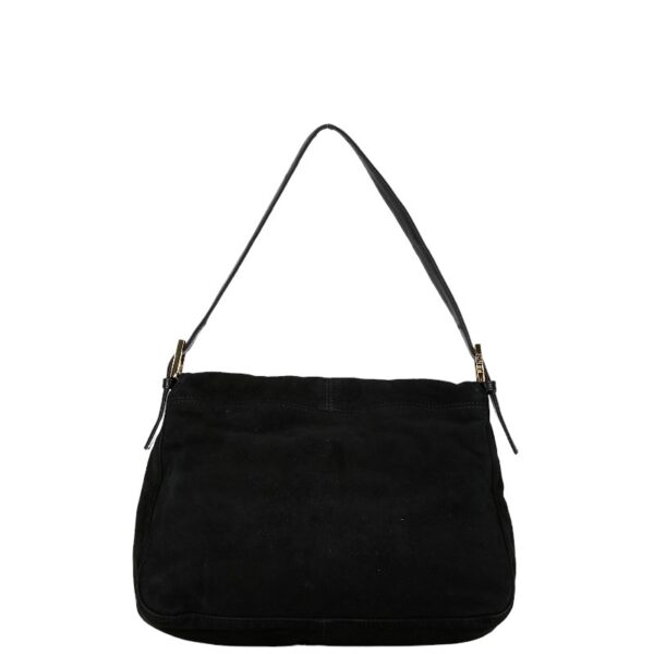 1 0156926 3 Fendi Suede One Shoulder Bag Black