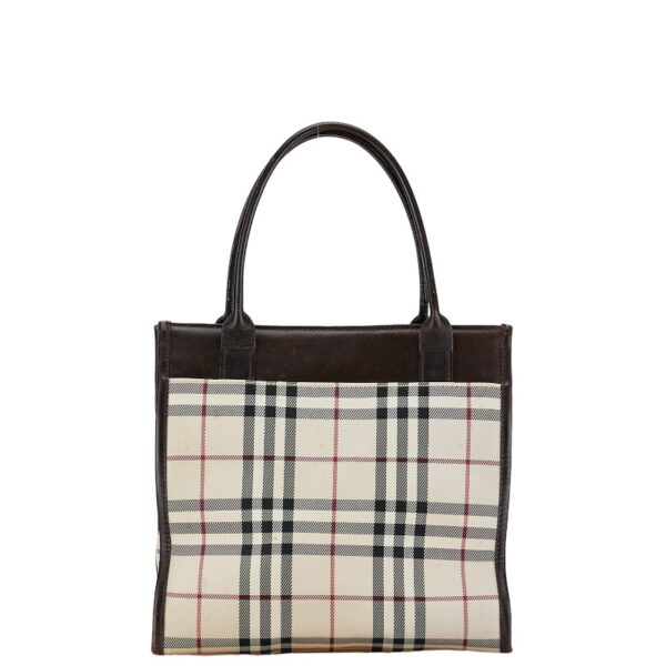 1 0156936 3 Burberry Nova Check Handbag Brown Beige