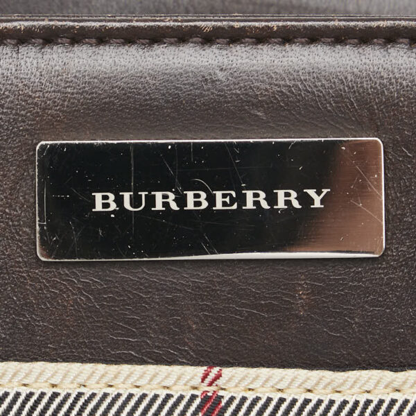 1 0156936 7 Burberry Nova Check Handbag Brown Beige