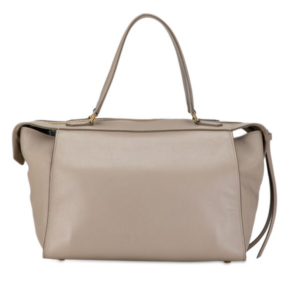 1 0157098 3 Celine Ring Small Tote Bag Smooth Taupe Greige