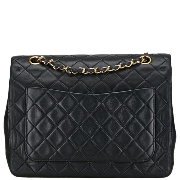 1 0157107 3 Chanel Matelasse 25 Coco Mark Double Flap Chain Shoulder Bag Lambskin Black