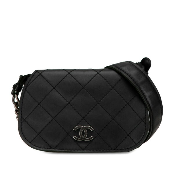 1 0157108 1 Chanel Cocomark Chain Shoulder Bag Black