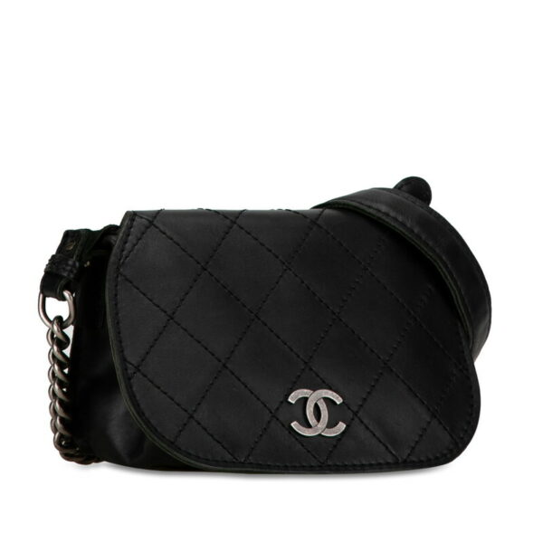 1 0157108 2 Chanel Cocomark Chain Shoulder Bag Black