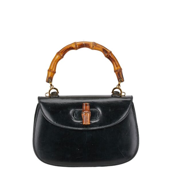 1 0157673 1 Gucci Bamboo Handbag Black