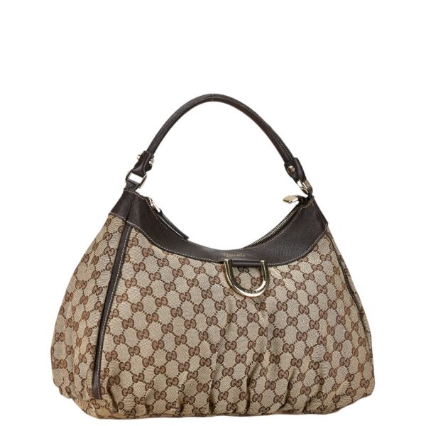 1 0157727 2 Gucci GG Abbey One Shoulder Bag Brown