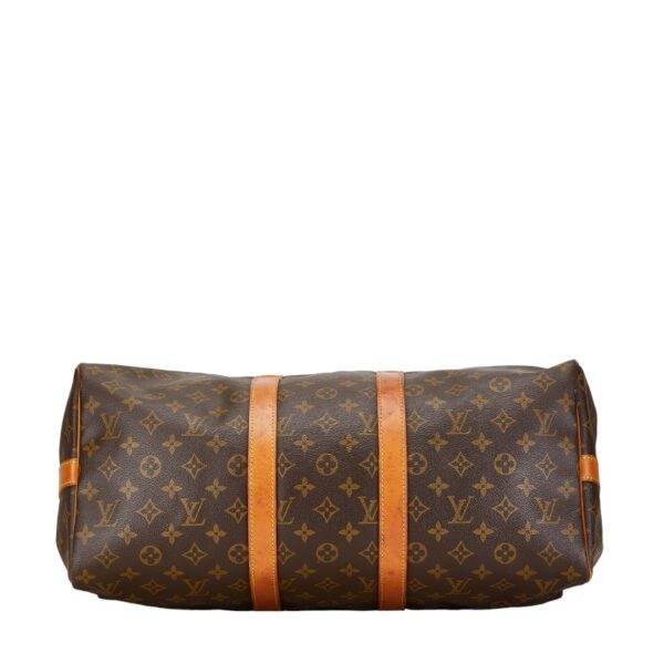 1 0157814 5 Louis Vuitton Monogram Keepall Bandouliere 45 Bag Brown