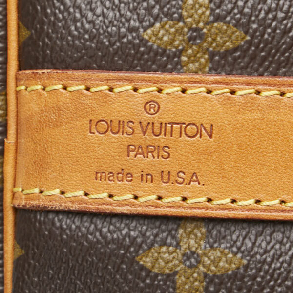 1 0157814 8 Louis Vuitton Monogram Keepall Bandouliere 45 Bag Brown