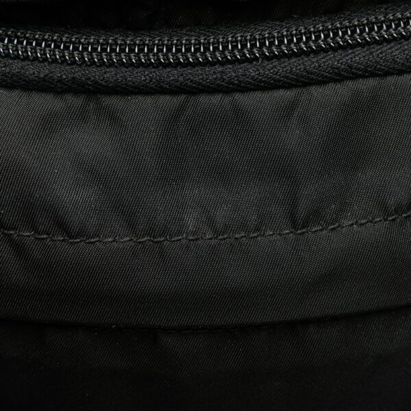 1 0158122 6 Prada Triangle Plate Nylon Rucksack Black