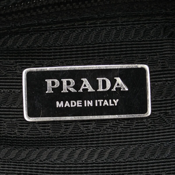 1 0158226 8 Prada Triangle Plate Nylon Tote Bag Black