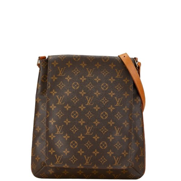 1 0158297 1 Louis Vuitton Monogram Musette Shoulder Bag Brown