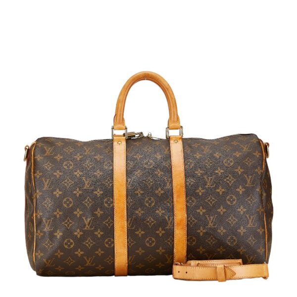 1 0158308 1 Louis Vuitton Monogram Keepall Bandouliere 45 2WAY Brown