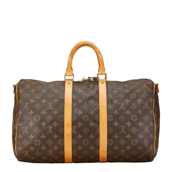 1 0158308 4 Louis Vuitton Monogram Keepall Bandouliere 45 2WAY Brown