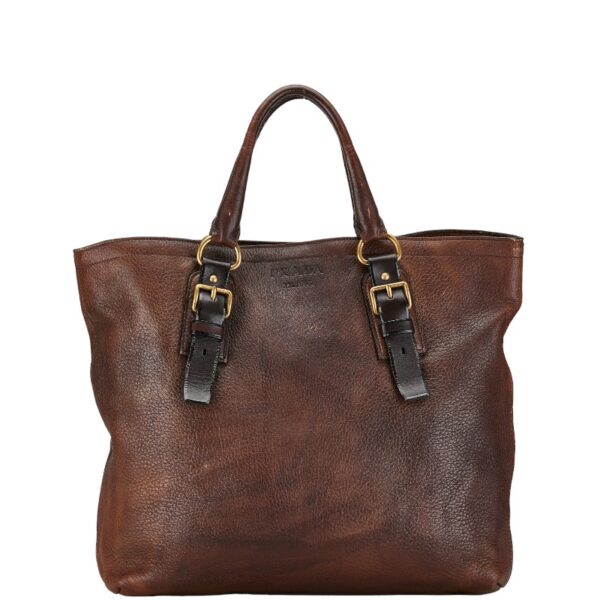 1 0158315 1 Prada Tote Bag Brown