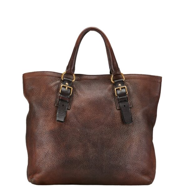 1 0158315 3 Prada Tote Bag Brown