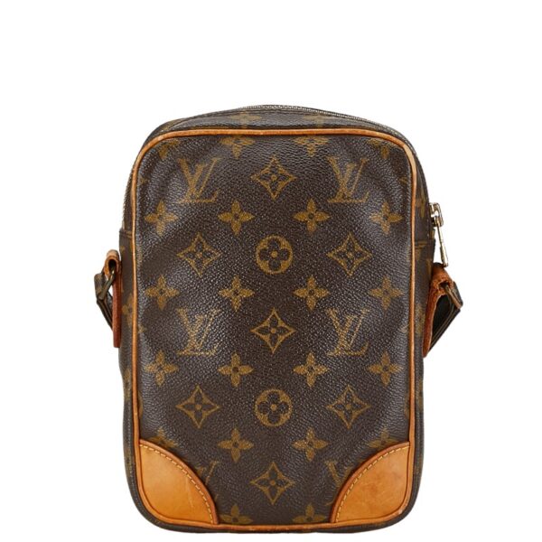 1 0158328 3 Louis Vuitton Monogram Danube Crossbody Shoulder Bag Brown