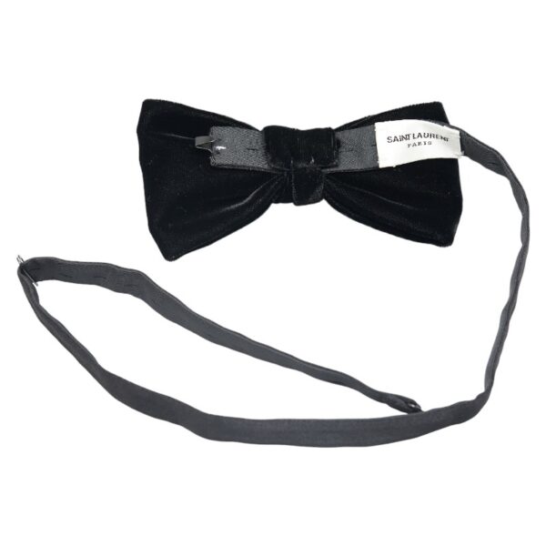 1 0159298 2 Saint Laurent Bow Tie Velor Black