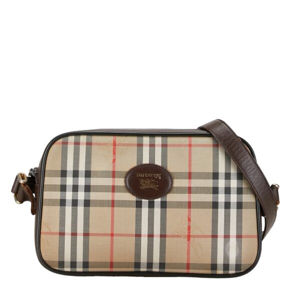 1 0159465 1 Burberry Nova Check Shadow Horse Shoulder Bag Brown