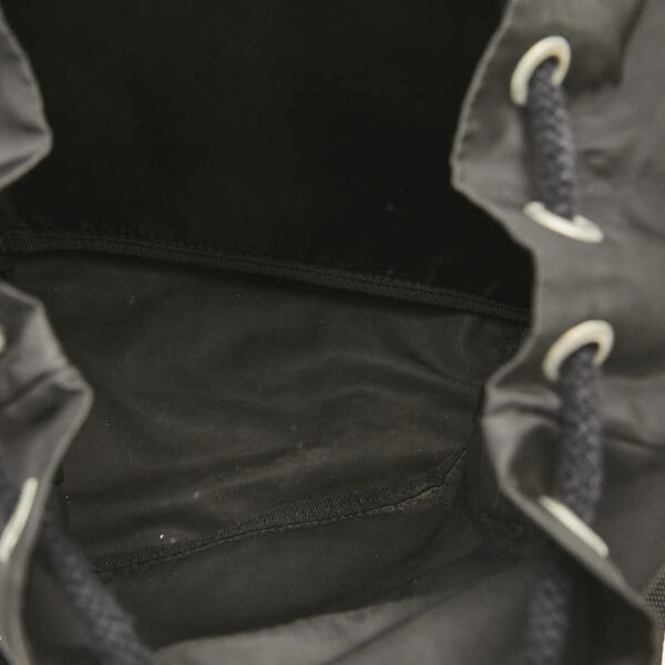 1 0159469 11 Prada Triangle Plate Nylon Rucksack Black