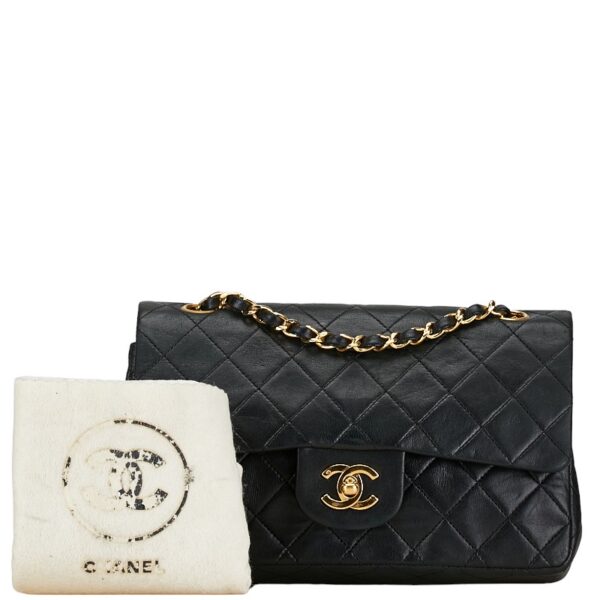 1 0159535 11 Chanel Cocomark Double Flap Matelasse Chain Bag Black