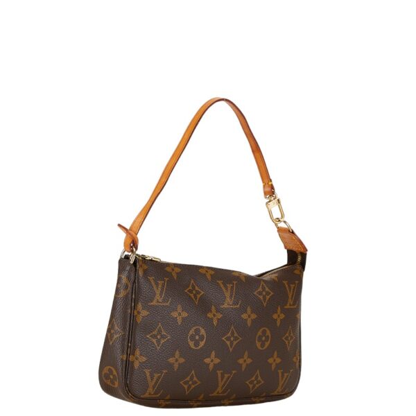 1 0160118 2 Louis Vuitton Monogram Pochette Accessoire Shoulder Bag Brown