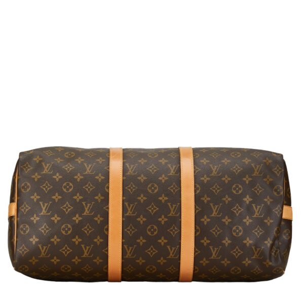 1 0160166 4 Louis Vuitton Monogram Keepall Bandouliere 55 Bag Brown