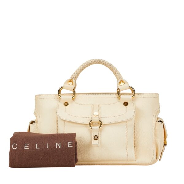 1 0160175 13 Celine Triomphe Boogie Bag Handbag Beige