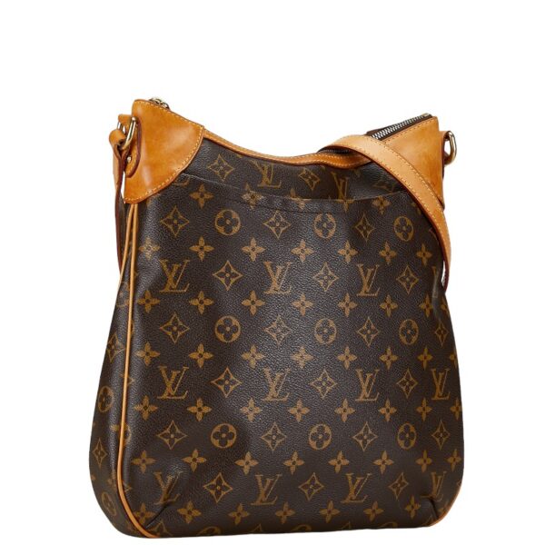 1 0160190 2 Louis Vuitton Monogram Odeon MM Crossbody Shoulder Bag Brown