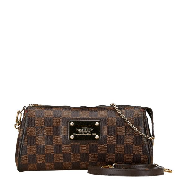 1 0160197 1 Louis Vuitton Damier Eva Chain 2WAY Shoulder Bag Brown