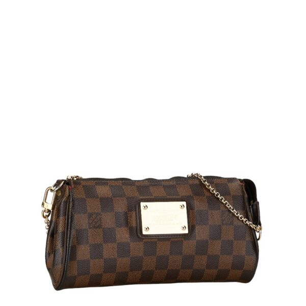 1 0160197 3 Louis Vuitton Damier Eva Chain 2WAY Shoulder Bag Brown