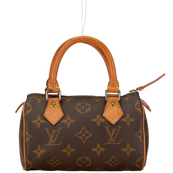 1 0160338 2 Louis Vuitton Monogram Mini Speedy 2WAY Handbag Brown