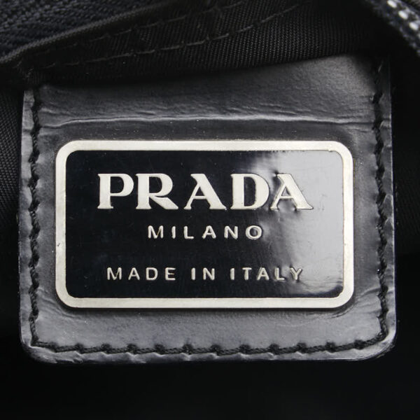 1 0160403 8 Prada Triangle Plate Nylon Sacoche Crossbody Shoulder Bag Black