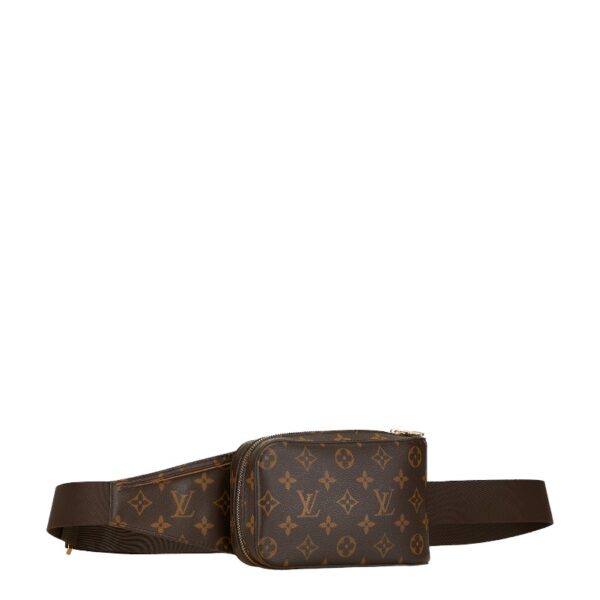 1 0160665 2 Louis Vuitton Monogram Jeronimos Waist Bag Brown