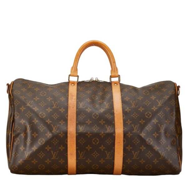 1 0160668 1 Louis Vuitton Monogram Keepall Bandouliere 50 Bag Brown