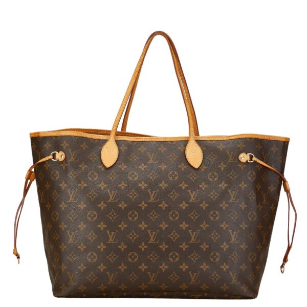 1 0160686 3 Louis Vuitton Monogram Neverfull GM Tote Bag Brown