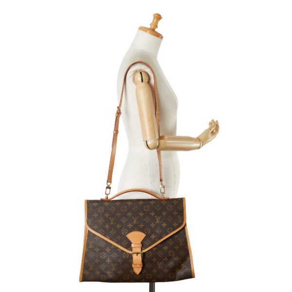 1 0160705 14 Louis Vuitton Monogram Beverly PM Shoulder Bag Brown