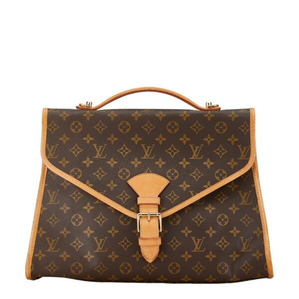 1 0160705 2 Louis Vuitton Monogram Beverly PM Shoulder Bag Brown